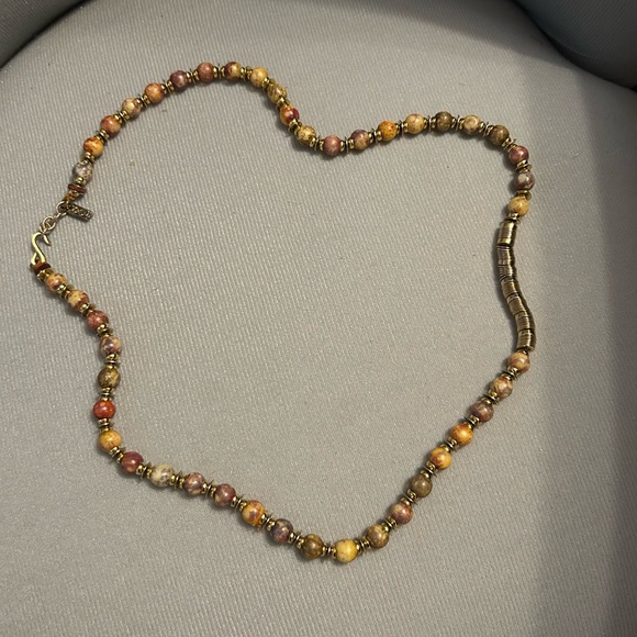 Yves St Laurent(YSL) 15” Long Beaded Necklace. Gold-Tones & Multicolored Stones - Picture 9 of 13